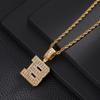 26 English Letters Pendant Necklace Copper Inlaid Zircon Versatile Jewelry Necklace