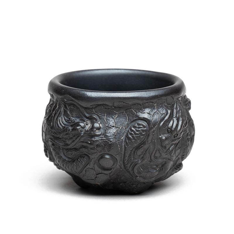 100ml Yixing Zisha Nine Dragon Fish Transforms Teacup Zen Tea Bowl Cute Cup Tea-tasting Smelling Cup Jianzhan Master Cups Teaset