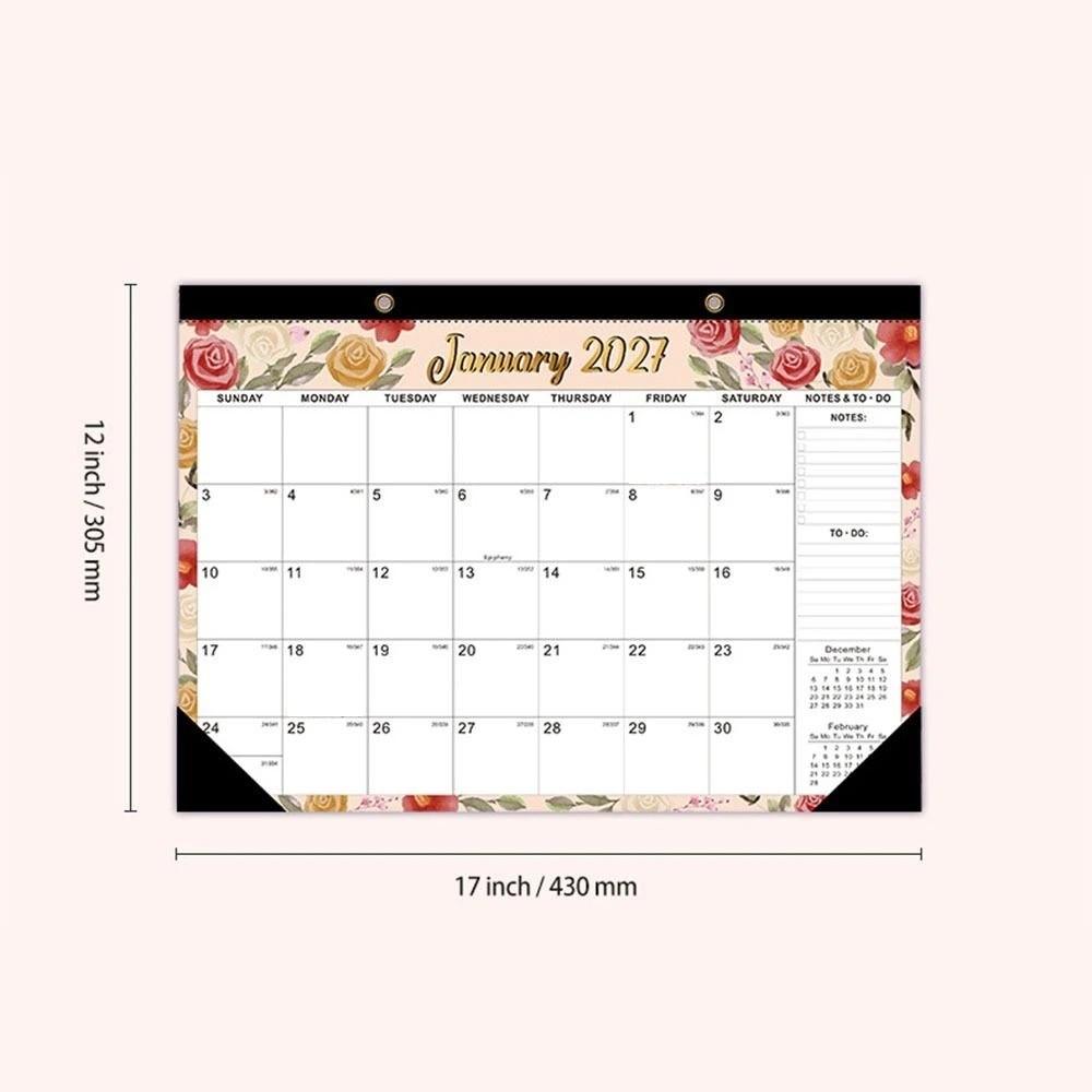 2027 English Calendar with Hanging Hole Calendar Planner Practical Wall Calendar  Home Decoration