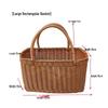 Rattan Style Woven Storage Basket with Cotton Rope Handles