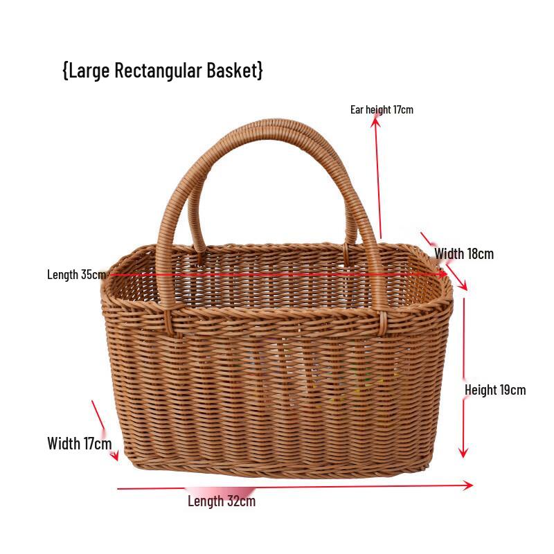 Imitation Rattan Woven Picnic & Storage Basket