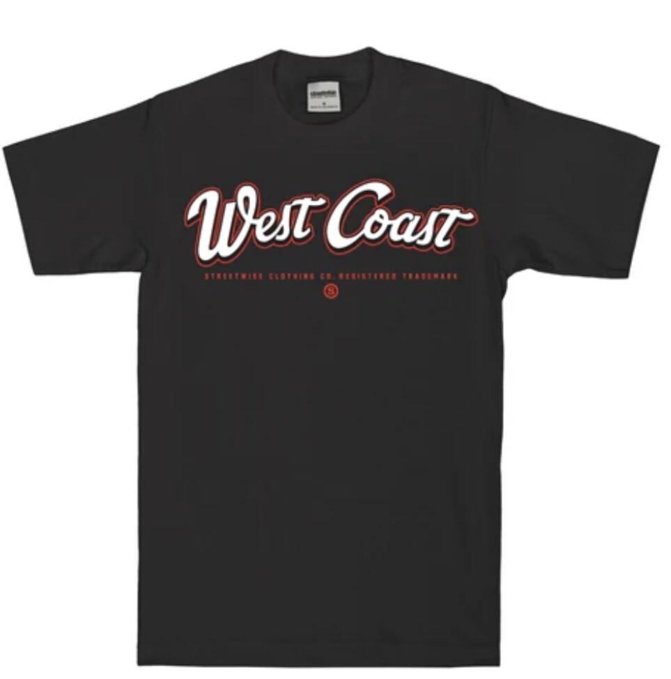 Streetwise Left Coast Graphic T-Shirt Black M-L-XL-2XL-3XL wbr/ -4XL-5XL Unisex T-Shirt M