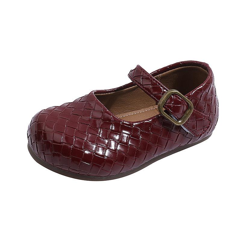 

Anti-slip Shoes - New Style Girls Retro Shoes with Soft Sole and Single Shoe Design 21 бордовый