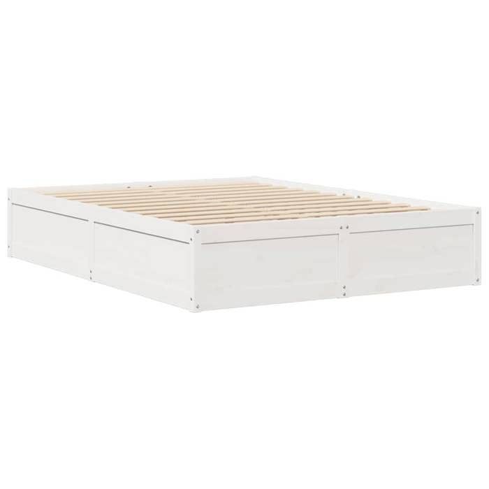 VidaXL Bed Frames White 160x200 Cm Solid Pine Wood, Bedroom Furniture, Bed Base, Wooden Bed, Bed, Double Bed 3282370