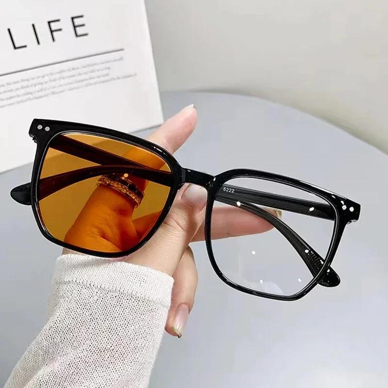 

Уличные фотохромные очки для близорукости для женщин, модные круглые очки с изменением цвета, готовые оптические очки с диоптриями 0