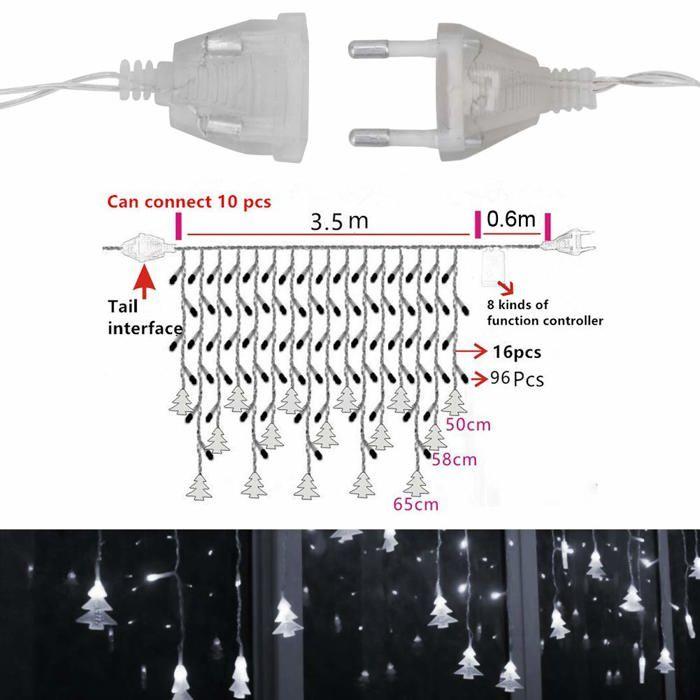Guirlande lumineuse - KLIGHTEN - Ra-christmas tree 3,5m - 96 LED - Étanche - Blanc