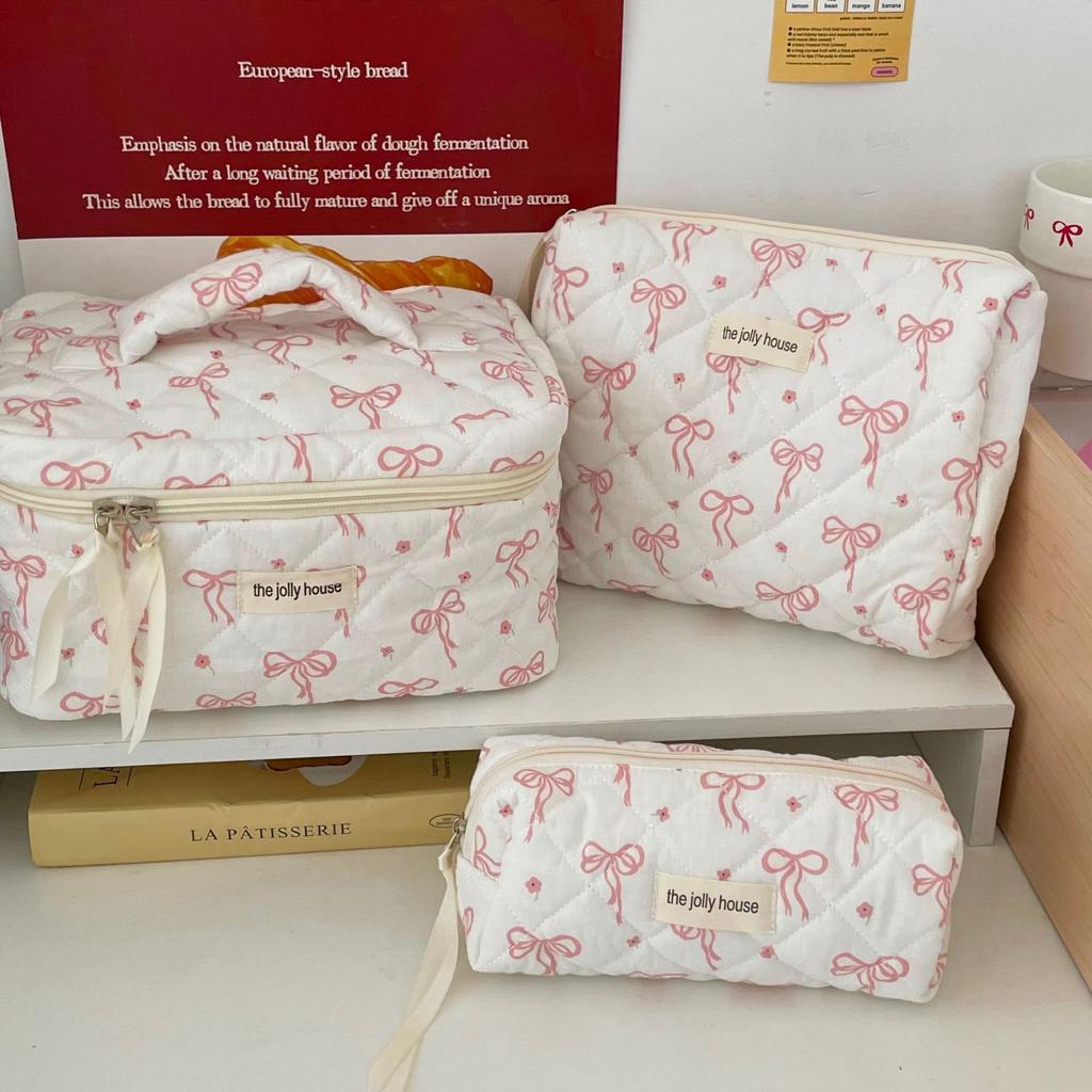Black White Floral 3pcs/set Cosmetic Bag Women Fashion Portable Travel Large Capacity Toiletry Cosmetic Storage Bag Organizer