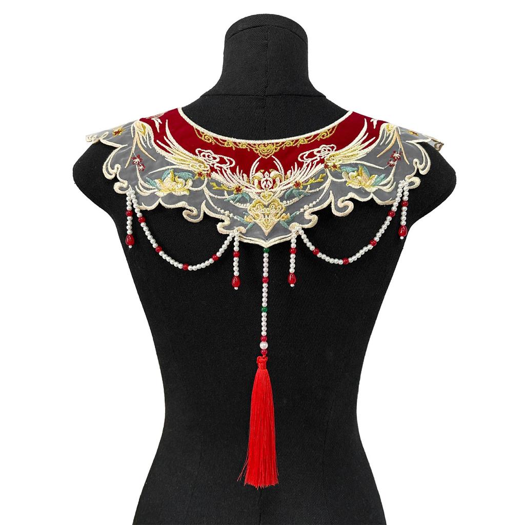 Detachable False Collar Oriental Yunjian Accessory Chinese Bride Aesthetics Tassels for Lady Girl Half Shirt Collar