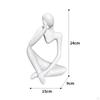 Abstract Thinker Carved , White Large Modern Artwork Elegant Artistic Figurine Statue Crafts for