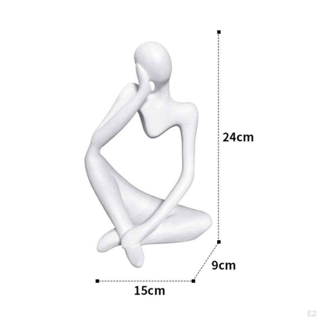 Abstract Thinker Carved , White Large Modern Artwork Elegant Artistic Figurine Statue Crafts for