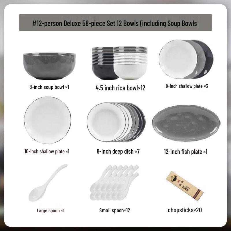 SONICE Gold Rim 30-Piece Ceramic Dinnerware Set for 6