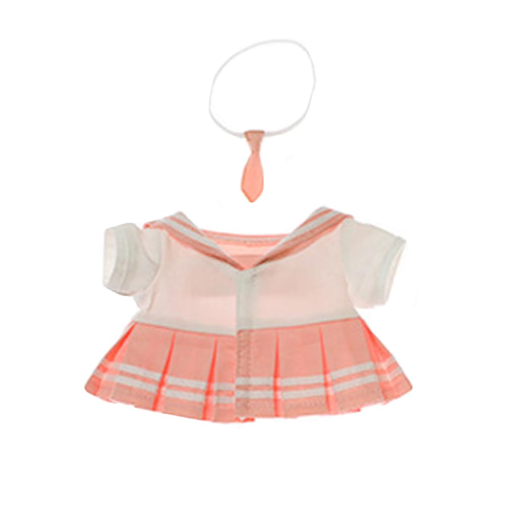 Niannyyhouse 20cm Plush Clothes Pink JK Dress Set Cotton Doll Outfit
