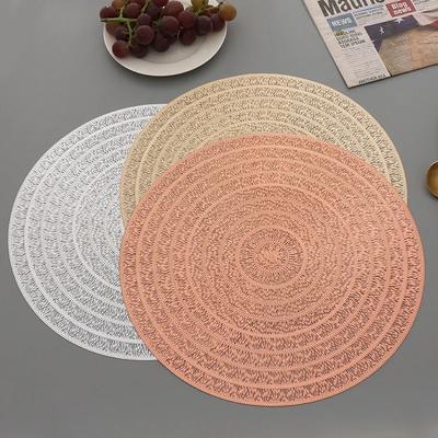 1Pc 38x38cm Round PVC Table Placemat Anti-scald Heat Insulation Non-slip Mat Wedding Party Kitchen Decoration