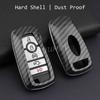 Carbon Fiber Car Smart Key Fob Chain Cover Case for Ford Bronco Ranger Fusion F150 Explorer Kuga Edge Ecosport Lincoln Nautilus