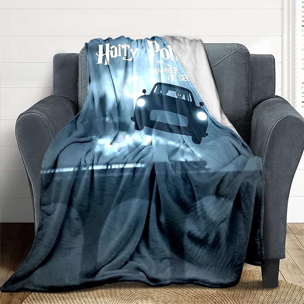 1pc Harry Potter Flannel Throw Blanket - HD Printed Lightweight Soft Warm All-Season Blanket for Sofa, Bed, Travel, Camping 036