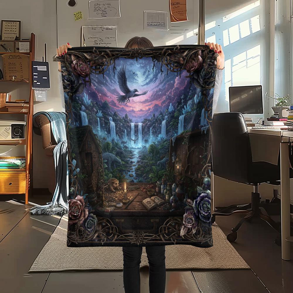 Dark Eagles  Print Flannel Blanket, High quality Comfortable for All Seasons, Home Decor, Warmth and Comfort