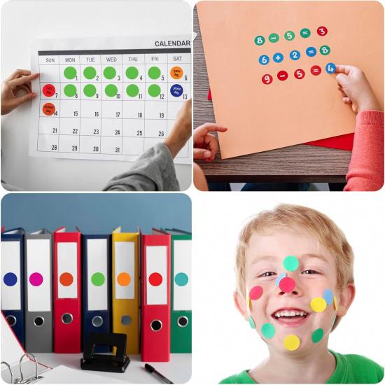 4000 Pcs Color Dot Stickers - 3/4" Round Coded Labels for Organization in Office, Classroom, or Home Teaching Events, Garage Sales & More- Polka Dot