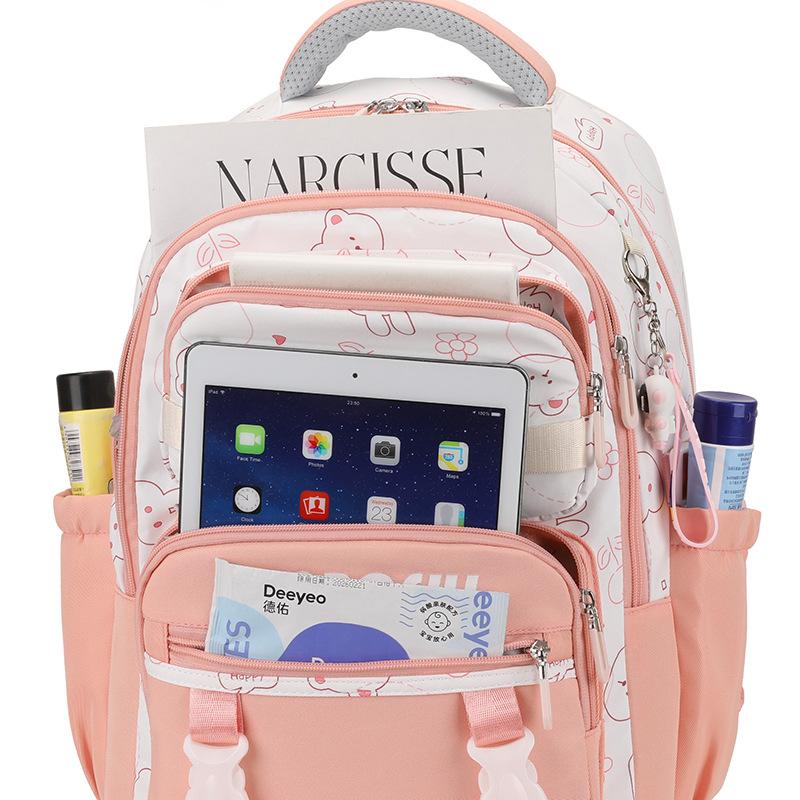 School Bag Female Junior High School Student Backpack Cute Contrasting Color Primary School Student Backpack