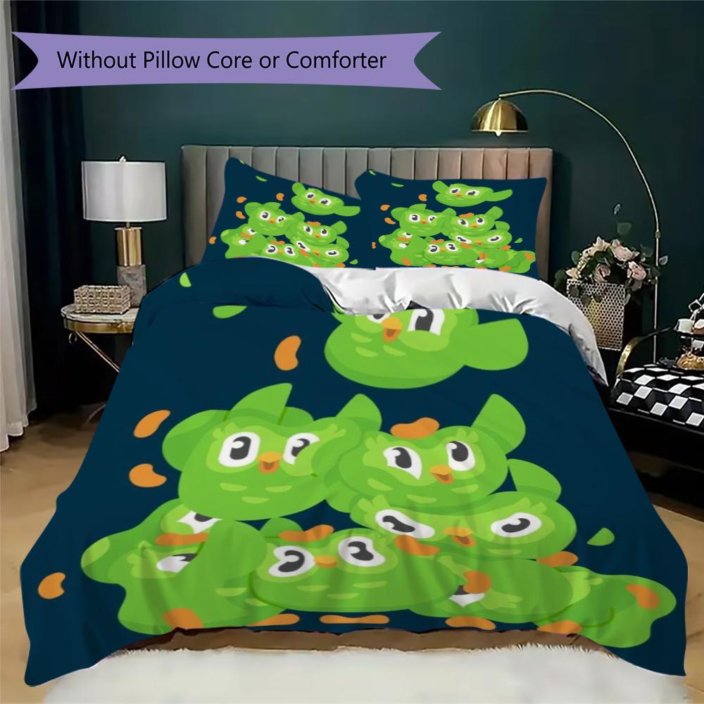 Doolingo-inspired Pattern Bedding,Quilt Set Quilt Cover Pillowcase Home Birthday Gift (1*duvet cover+2*pillowcase,without core)XSJT0917295