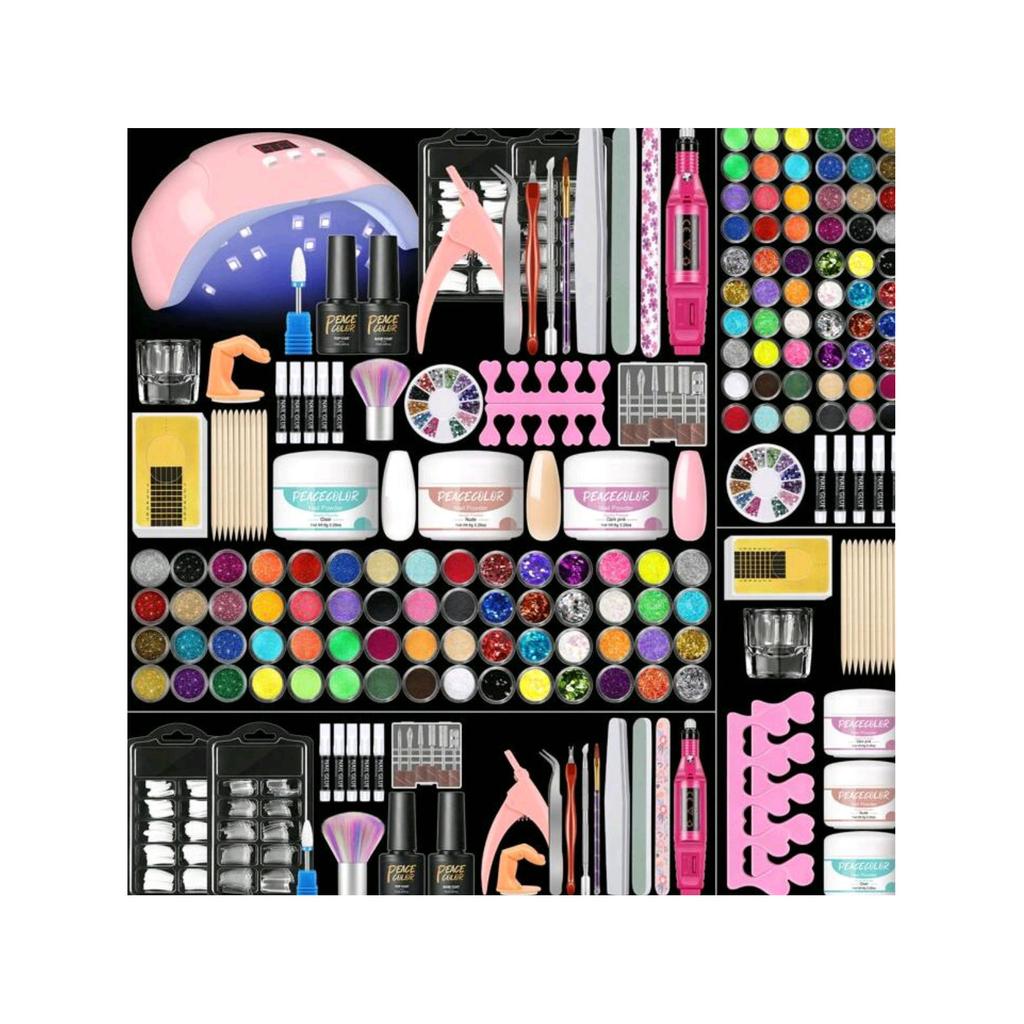42-Farben Nail Art Kit Komplettset mit LED-Nagellampe für den Heimgebrauch Anfänger Professionelle Maniküre-Werkzeuge mit Gel-Nagellack-Trockner