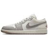 Jordan Air Jordan 1 Low top Vintage Basketball Shoes Men's Gray Pink 553558-169(Teamfour- )