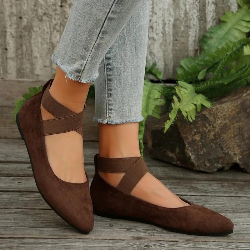 Pantofi plati ocazional Mocasini pentru femei Toamna Retro Confortabil Respirabil Pantofi moale cu toc plat Pantofi mari mari