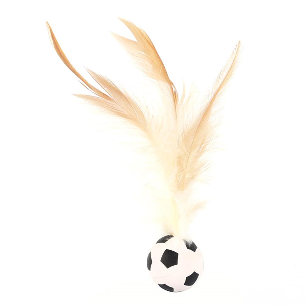 3pcs Cat Interactive Ball Toys Bouncy Balls With Feathers For Indoor Cat High Rebound Pet Flutter Balls Pet Accessories