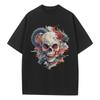 Cotton Loose T-Shirt Dragon Skull Graphic T-Shirt Drop Shoulder Retro Unisex Versatile Top T-Shirt Breathable Printing