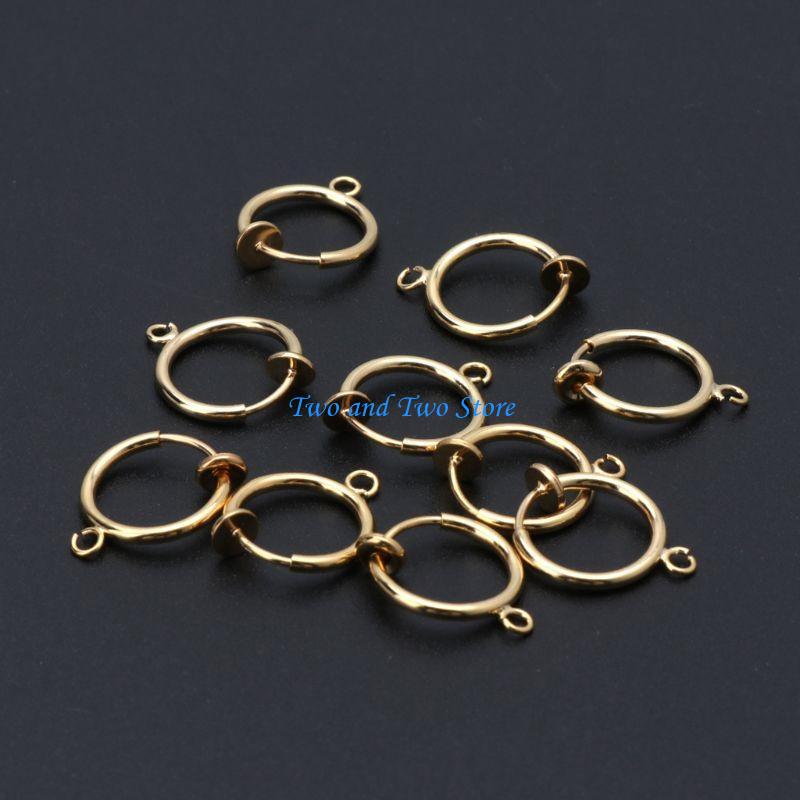 HX6F 10Pcs/set Dangle Earring Clips Non-Pierced Earring Converter Components Findings