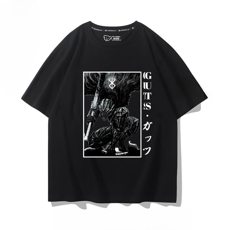 Berserk anime potisk osobnosti letní pánské 100% bavlna krátký rukáv venkovní ležérní pohodlné streetwear