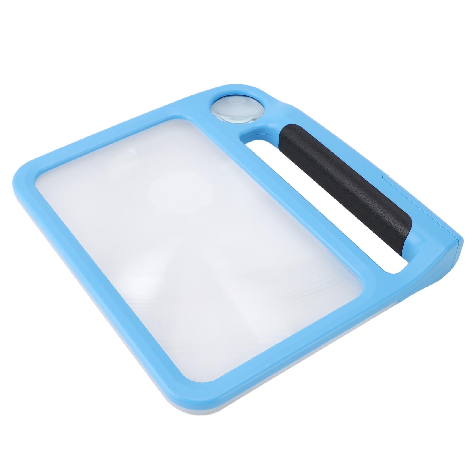 

Handheld Magnifying Glass with Light 5X 10X Rectangle Reading Illuminated Magnifier Three Gears Adjustable with Ergonomic Handle