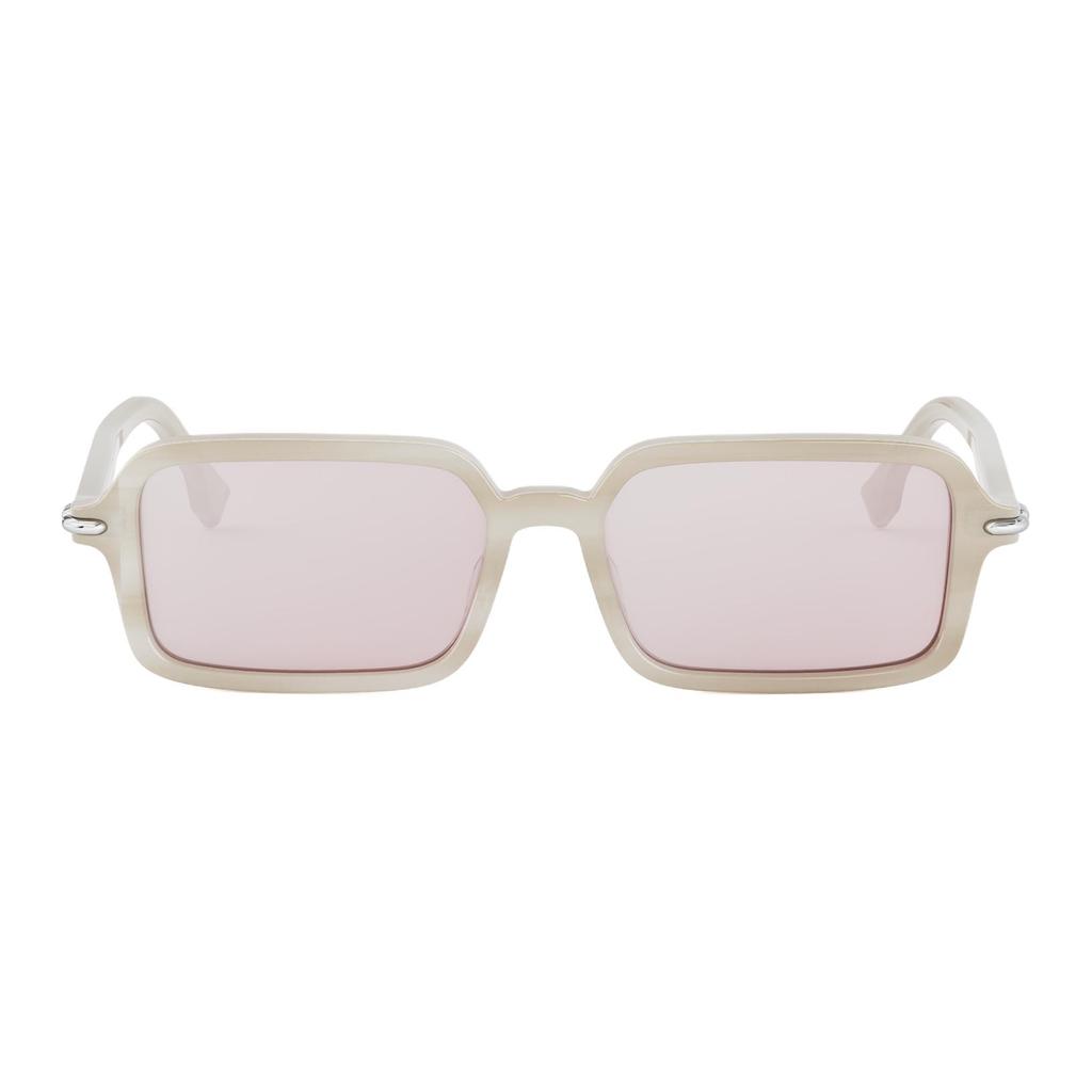 Fendi Logo Design Square Sunglasses Unisex Sunglasses Light-Brown FE40174F_60Z