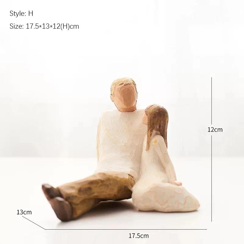 Rodinná pryskyřičná figurka v severském stylu – Láska a štěstí Domácí dekorace Ornament
