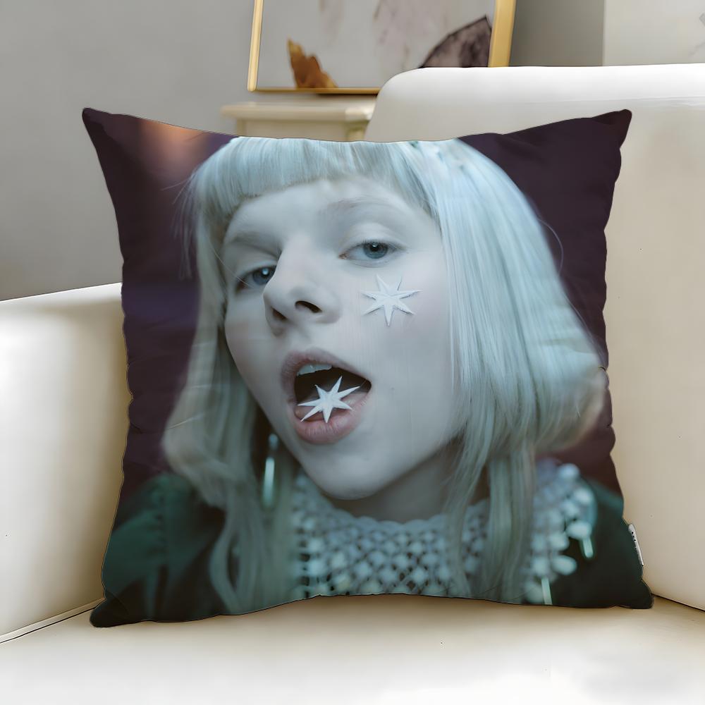 popular singer Aurora Cushion Cover Soft  EasyWash Pillow Case  Versatile for Couch Bed Travel and Office
