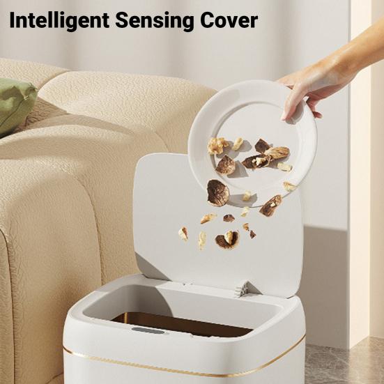 Electric Sensor Garbage Bin Smart Motion Trash Can, 4 Mode Automatic Open Lid Can with Rechargeable Battery, 11/13 L Plastic Waste for Kitchen