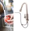 Stainless Steel Pull Out Kitchen Faucet Double Outlet Telescopic Cold Hot Water Tap High Arc Single