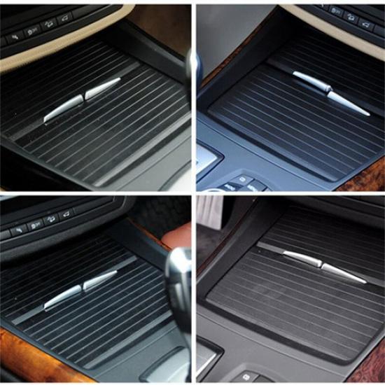 2pcs Front Console Cup Holder Roller Blind Cover Kit For BMW X5 X6 E70 E71