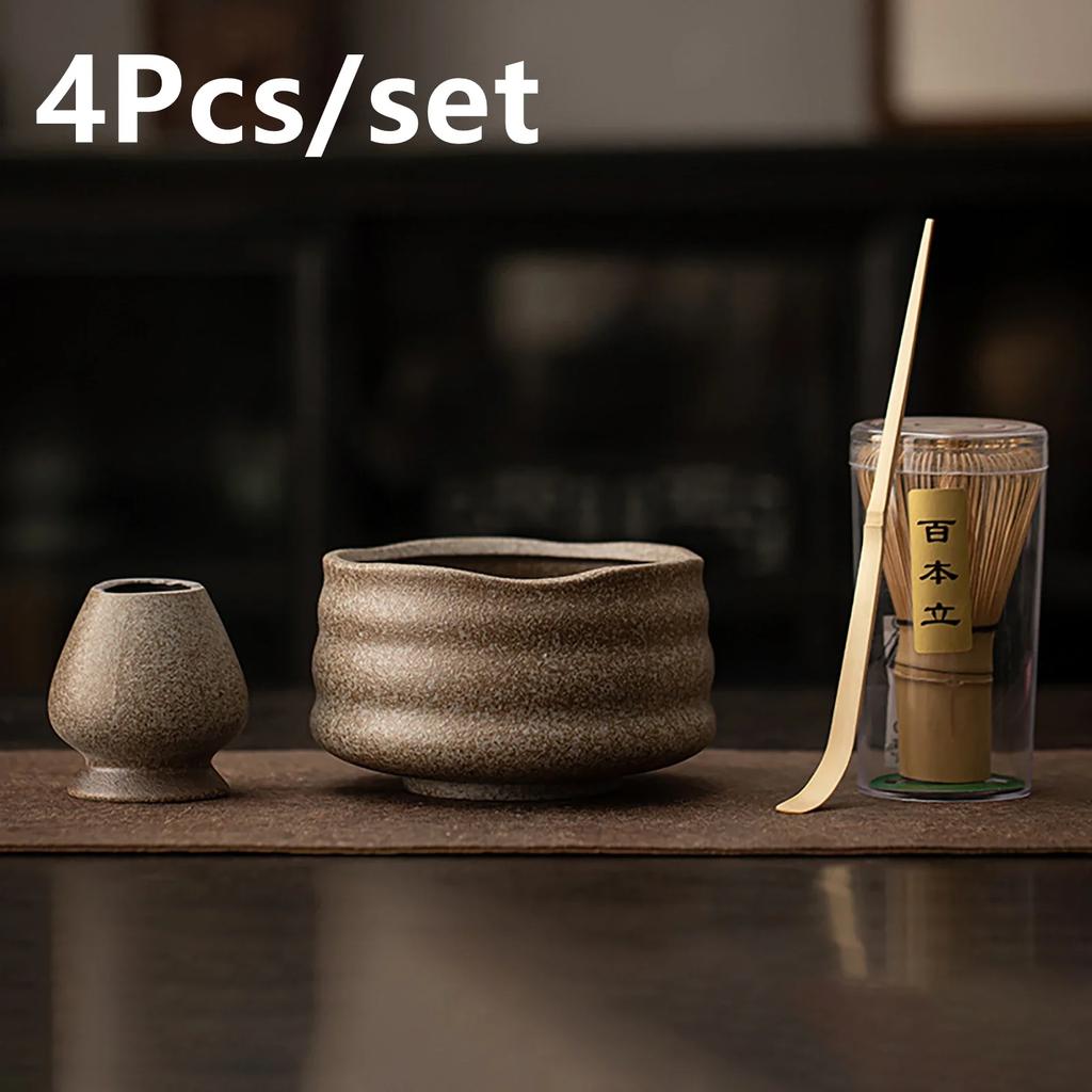 4PCS Japanese Matcha Blender Set Bamboo Whisk Teaspoon Brush Teaspoon Kiln Tea Tool Sets Indoor Drinking tea Brewing