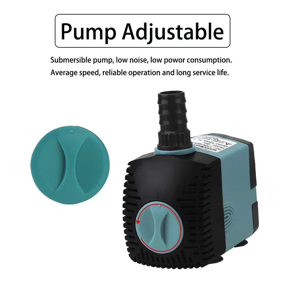 Pompa per Acquario UE 3/10/25W Spina Fontana per Acquario Pompa Acqua Sommergibile Ultra Silenziosa Filtro Laghetto per Pesci con Ventose