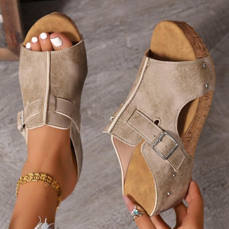 Women Sandals Summer Buckle Peep Toe Beach Elegant Shoes for Women Footwear Platform Wedges Sandals Women Sandalias De Mujer