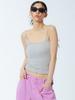 Unknown Planet Asymmetrical Knit Top Gray