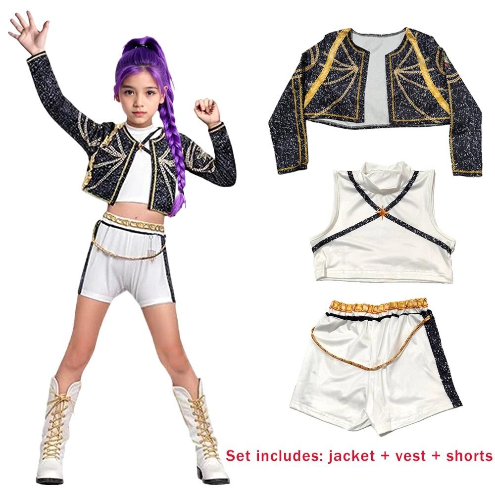 Rumi Cosplay K-Pop Válečnický Kostým Sada Hvězdné Dívčí Skupiny Dětské Oblečení na Hraní Rolí Vánoční Karneval Halloweenský Kostým Oblek