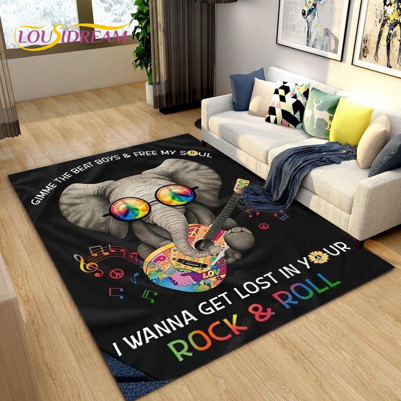 Elephant Ganesha Series  Area Rug Large,Carpet Rug for Living Room Bedroom Sofa Doormat Decoration,kids Play Non-slip Floor Mat