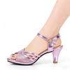 2026 Summer Women's Heel Sandals Peep Toe Party Shoes Elegant Office Ladies Dress Shoes High Heels 6cm Purple