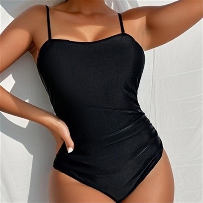 

Women s Tropical Print One Piece Swimsuit, Tummy Control Ruched Bathing Suit L чёрный