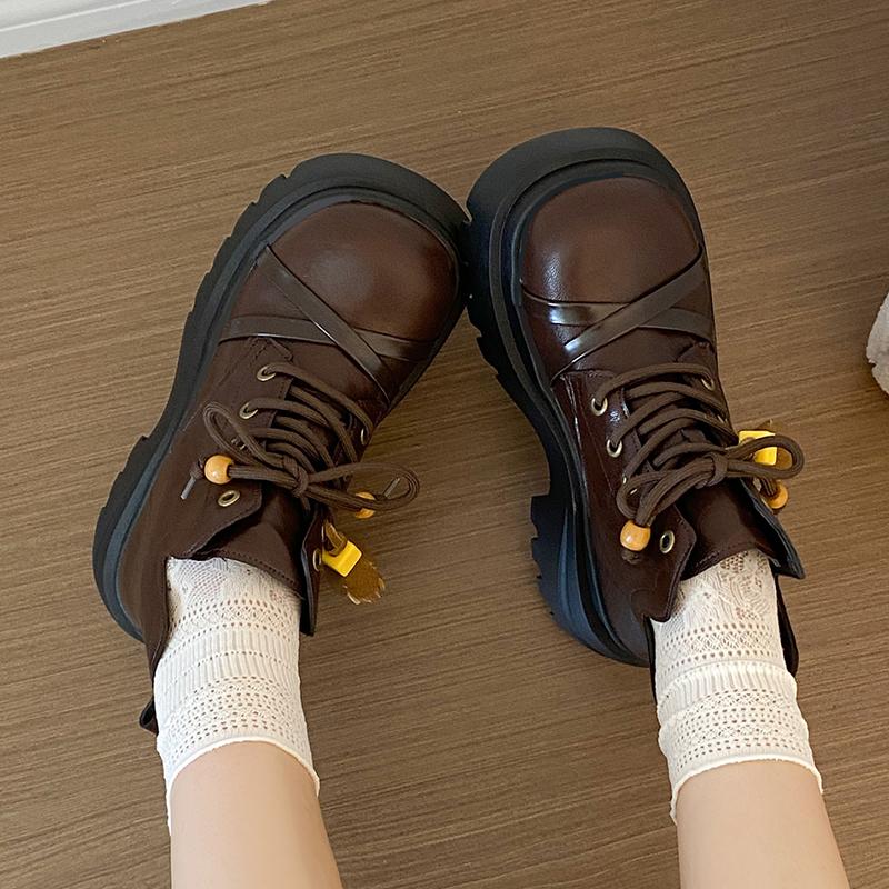 Ankle Boots for Women Flats Platform Lace Up Casual Shoes Fashion Woman Sport Boots 2025 Winter Chelsea Botas Mujer De Zapatos