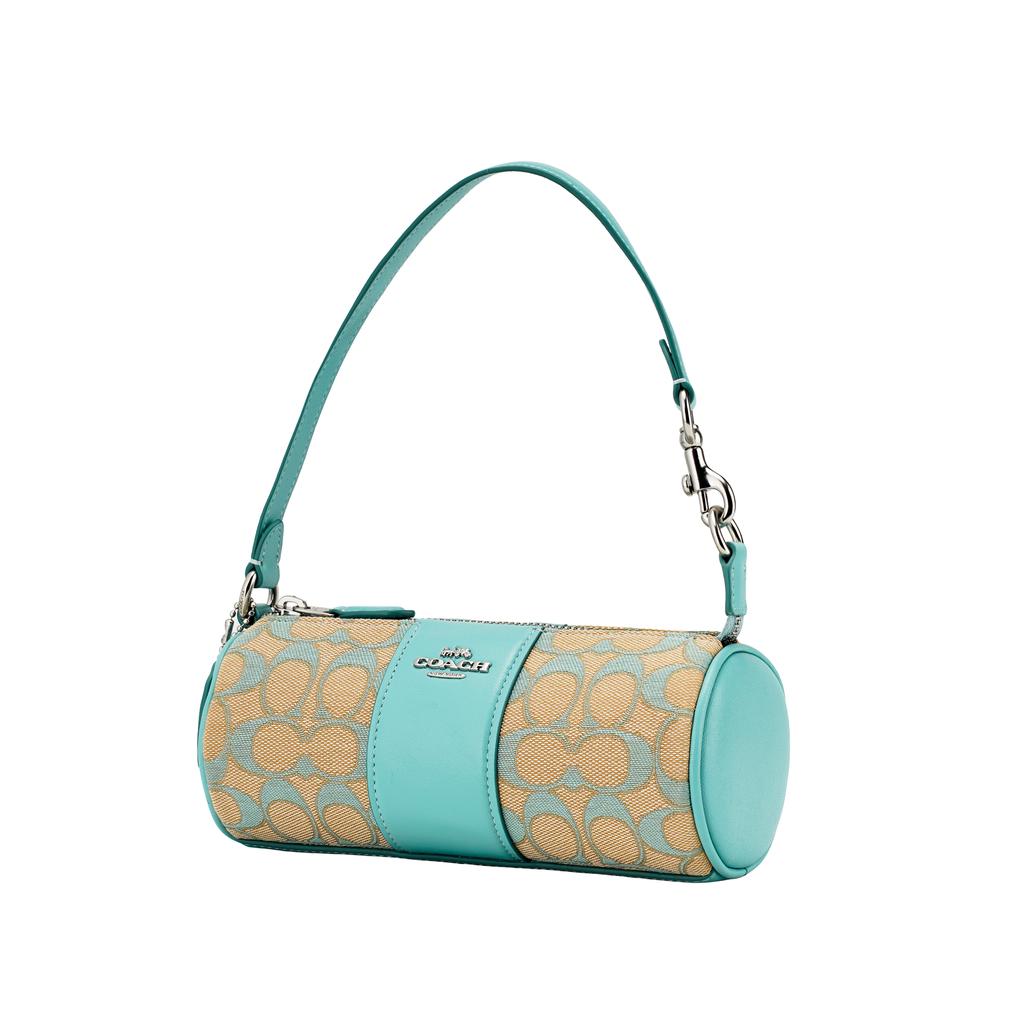 Coach CU003 Nolita Fass-Tasche Signature Jacquard Silber Weiß SVVSW