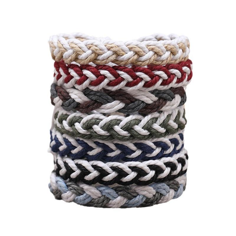Simple literary style hand-woven hand rope colorful multi-cotton rope bracelet