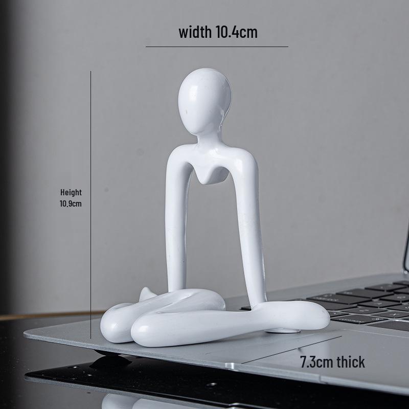 Abstrakte Yoga Denker Ornament: Niedliche Plastikfigur zur Wohnzimmerdekoration