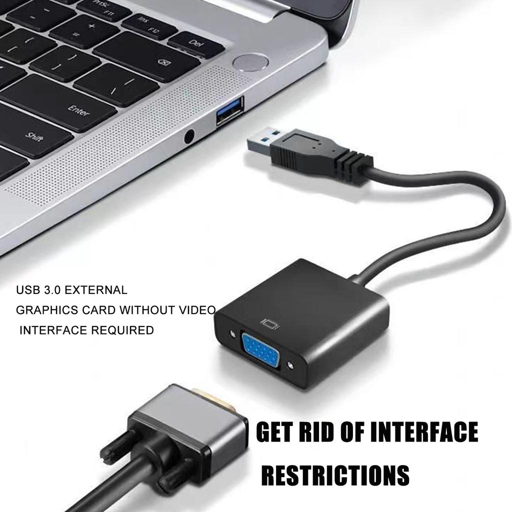 1080P PC Computer USB3.0 To VGA Video Converter VGA Female To USB3.0 Male Adapter for Laptop Top Box Monitor Projector